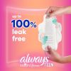 Always Radiant Teen Feminine Pads with Flex Foam with Wings;  Unscented 28 Ct Size 1